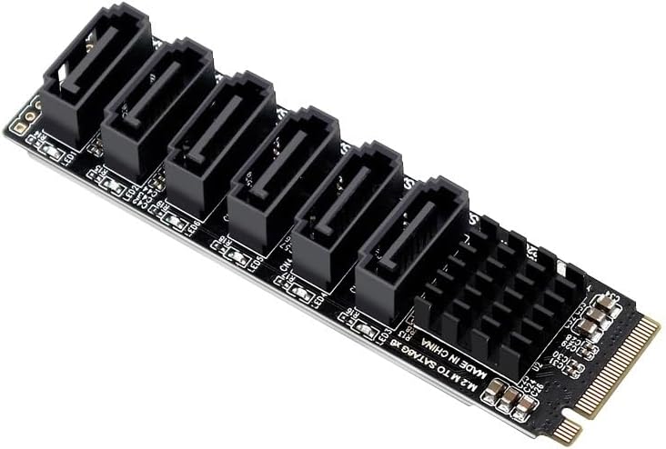 M.2 NVME PCI-E PCIE X4 X8 X16 to 6 Port 3.0 SATA Adapter Card Riser III ASM1166 6GB/S Chassis Server PC Computer Expansion