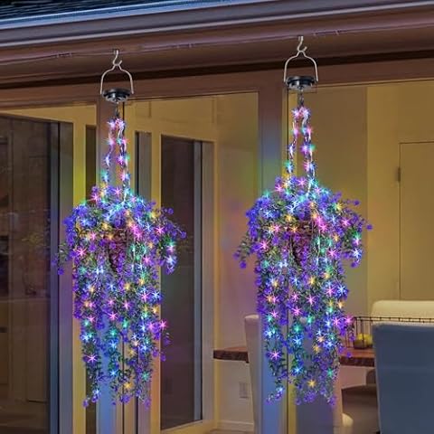 GOESWELL Lighted Artificial Flower Basket Cover