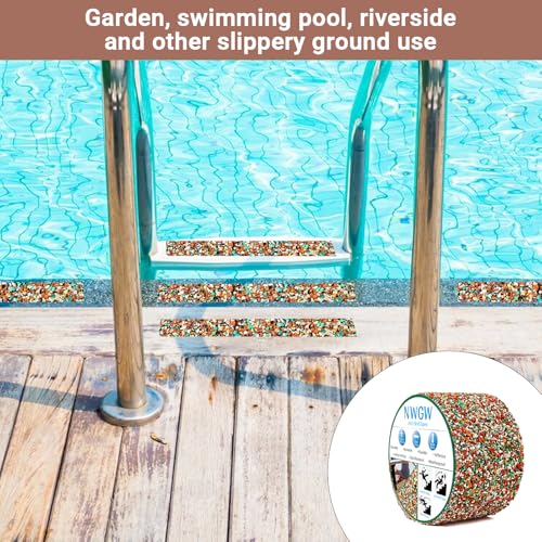 Image of Heavy Duty Anti Slip Tape 4 inch x15FT - Red Grit Rubber Grip Tape for Stairs, Showers, Pool & Bathroom Safety Waterproof Non-Slip Traction Strips Indoor /Outdoor Use