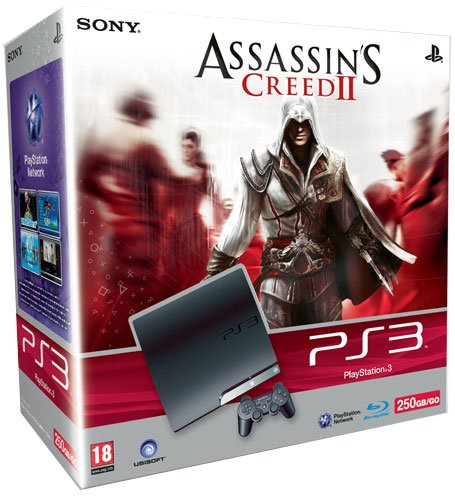 Sony PlayStation 3 Slim Console (250GB Model) with Assassins Creed 2 (PS3)