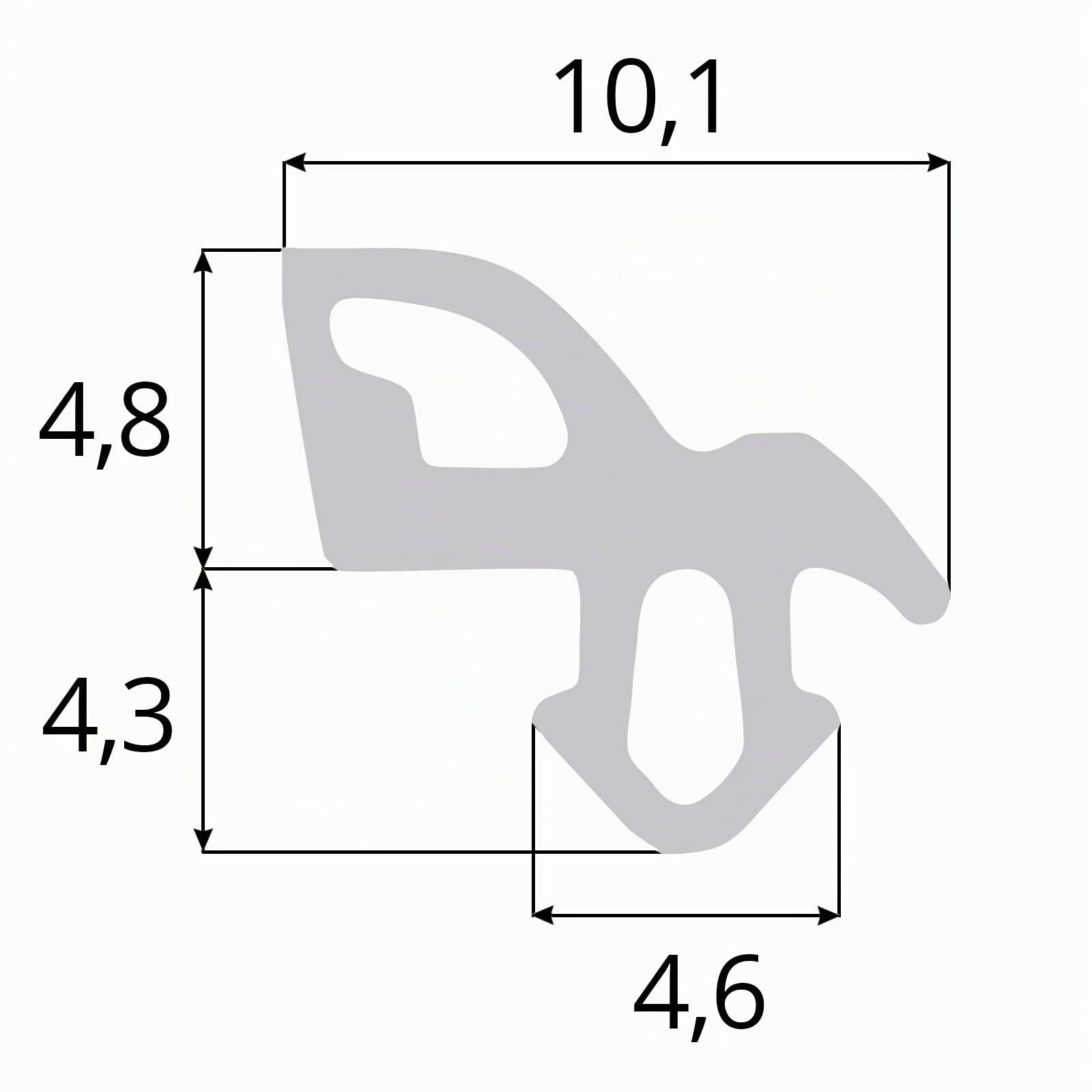 Joint de fenêtre - S-1560 - 50 m - En aluminium PVC - Gris - Joint profilé - Joint d'étanchéité en caoutchouc pour fenêtre en plastique