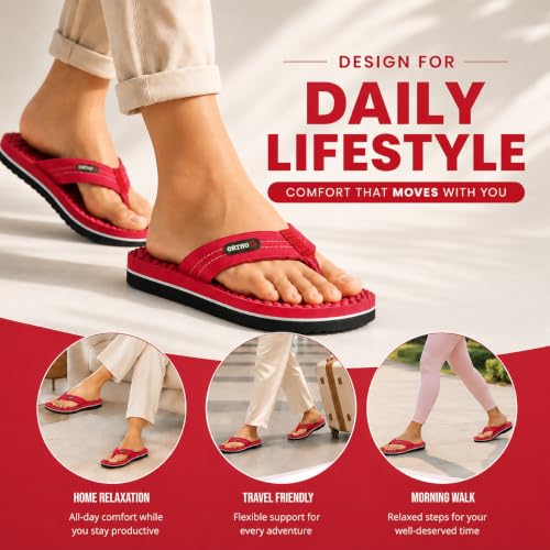 Image of ORTHO JOY House Slipper for Women's Care | Orthopaedic | Diabetic | Acupressure | Comfortable | MCR | Flip Flop Ladies and Girl's Home for Daily Use