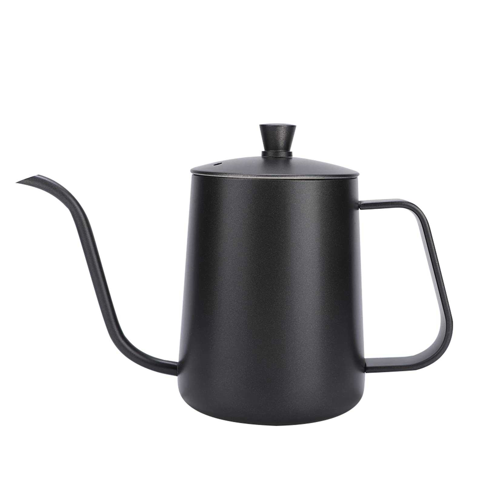 Stainless Steel Gooseneck Kettle for Pour Over Coffee, Long Narrow Spout Drip Pot, 304 TPFE Material, Easy to, Ergonomic Handle, 350ml/600ml Optional (350ml Teflon Black)