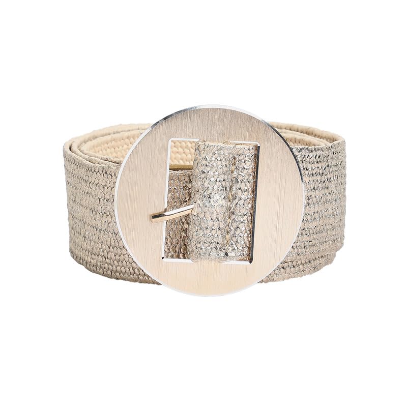 haute sauce Women's The Straw Buckle Belt For Casual Wear | One-Size | Champayne Gold Colour | Jute | Tang-Buckle Closure | Non-Stretchable| Non-Reversible | Belts for Ladies & Girls-picture-13