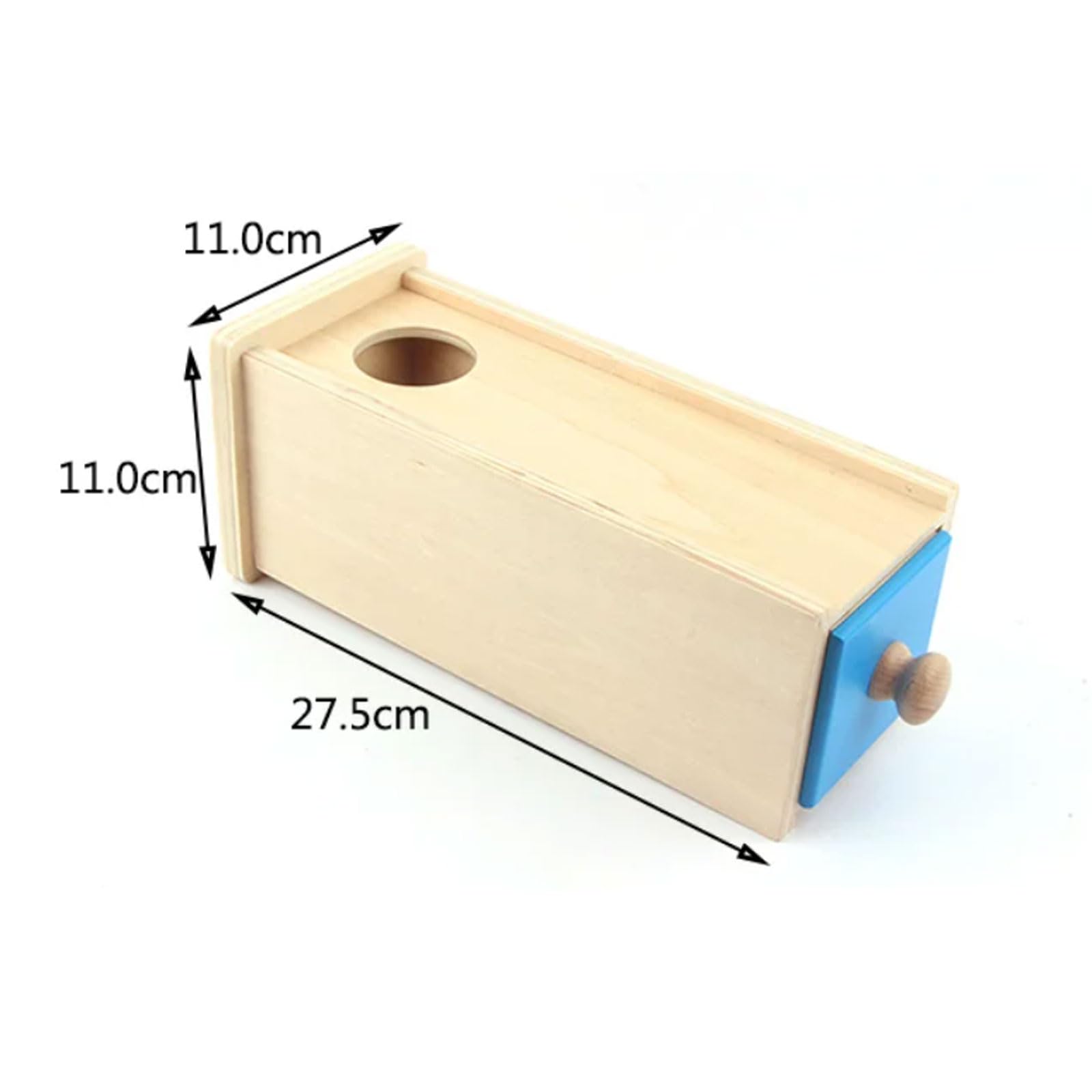 Montessori-Objektpermanenz-Box-Set, Spielzeug aus Holz mit Ballabwurf und Schublade, 3er-Set Imbucare-Box,B