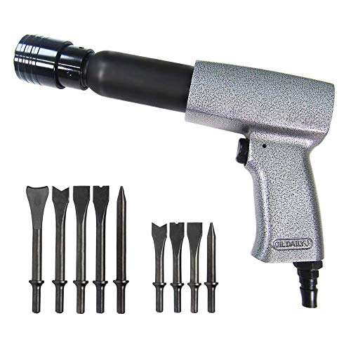 MXBAOHENG Pneumatic Air Hammer Kit 2200RPM 250G w/ 9 Air Chisels/1 Chuck (Chuck Retainer)