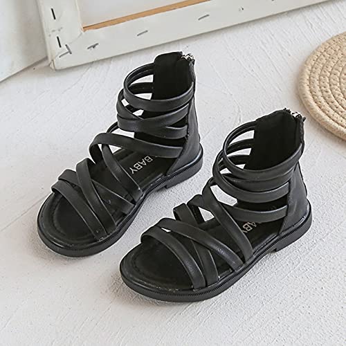 Girls Kids Rubber Sole Ankle Gl𝐚diator Sandals Breathable Cool Slip On Soft Summer Shoes Baby Toddler Light Comfy Shoes3