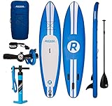 iROCKER Paddle Boards Inflatable 10-Feet Long X 6-Inch Thick SUP Package, Blue
