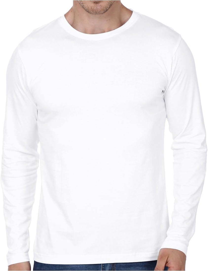 white t shirt for men full hand