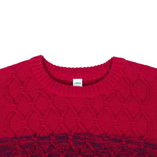 Image of BOBOYOYO Boys Sweaters 100% Cotton Cable Knit Kids Sweater Striped Pullover
