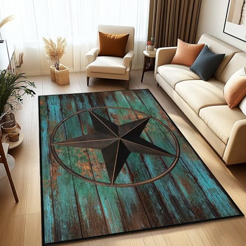 Tapete decorativo 4x6 ft microfibra lavado teal miniatura 1