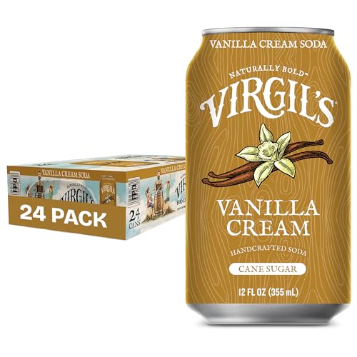 Virgil's Handcrafted Vanilla Cream Soda - Creamy Bold Flavor - 12oz Cans, 24 Pack