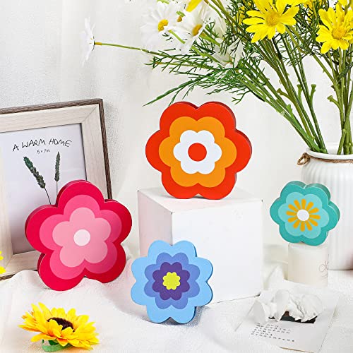 4-Pieces-Flower-Signs-Wood-Decor-Summer-Floral-Design-3D-Signs-Farmhouse-Rustic-Table-Tiered-Tray-Decor-for-Summer-Home-Bedroom-Kitchen-Outdoor-Decorations 4 Pieces Flower Signs Wood Decor Summer Floral Design 3D Signs Farmhouse Rustic Table Tiered Tray Decor for Summer Home Bedroom Kitchen Outdoor Decorations