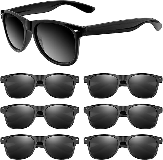 Black Sunglasses, 6 Pack Black Glasses for Party and Daily Use, Mens Sunglassess for Beach Parties and Group Trips, Set of Six Sunglasses for Adults and Teenagers-image-38