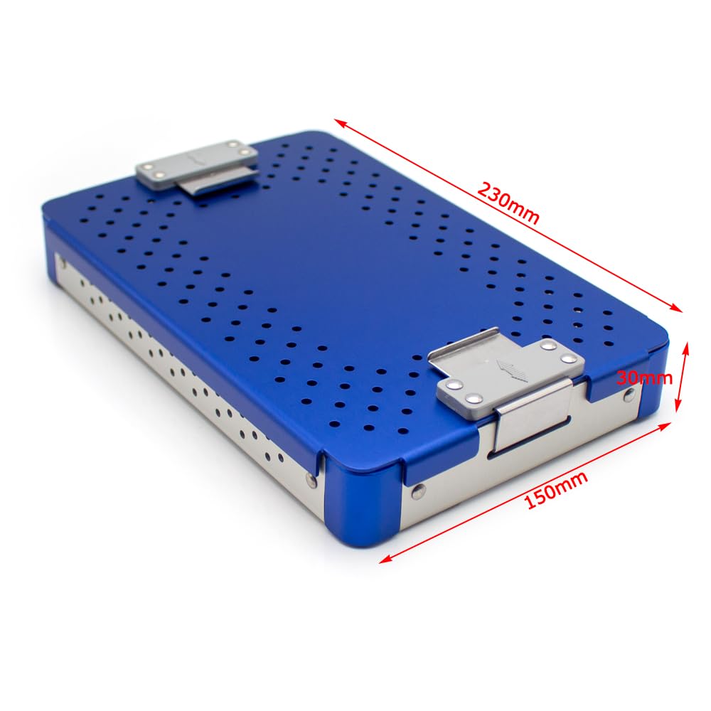 Toplionace Caja de Esterilización para Instrumental de Microcirugía con Alfombrilla de Silicona Suave – 230x150x30mm