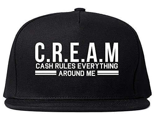 Kings Of NY Cream Cash Rules Everything Around Me Snapback Hat Black