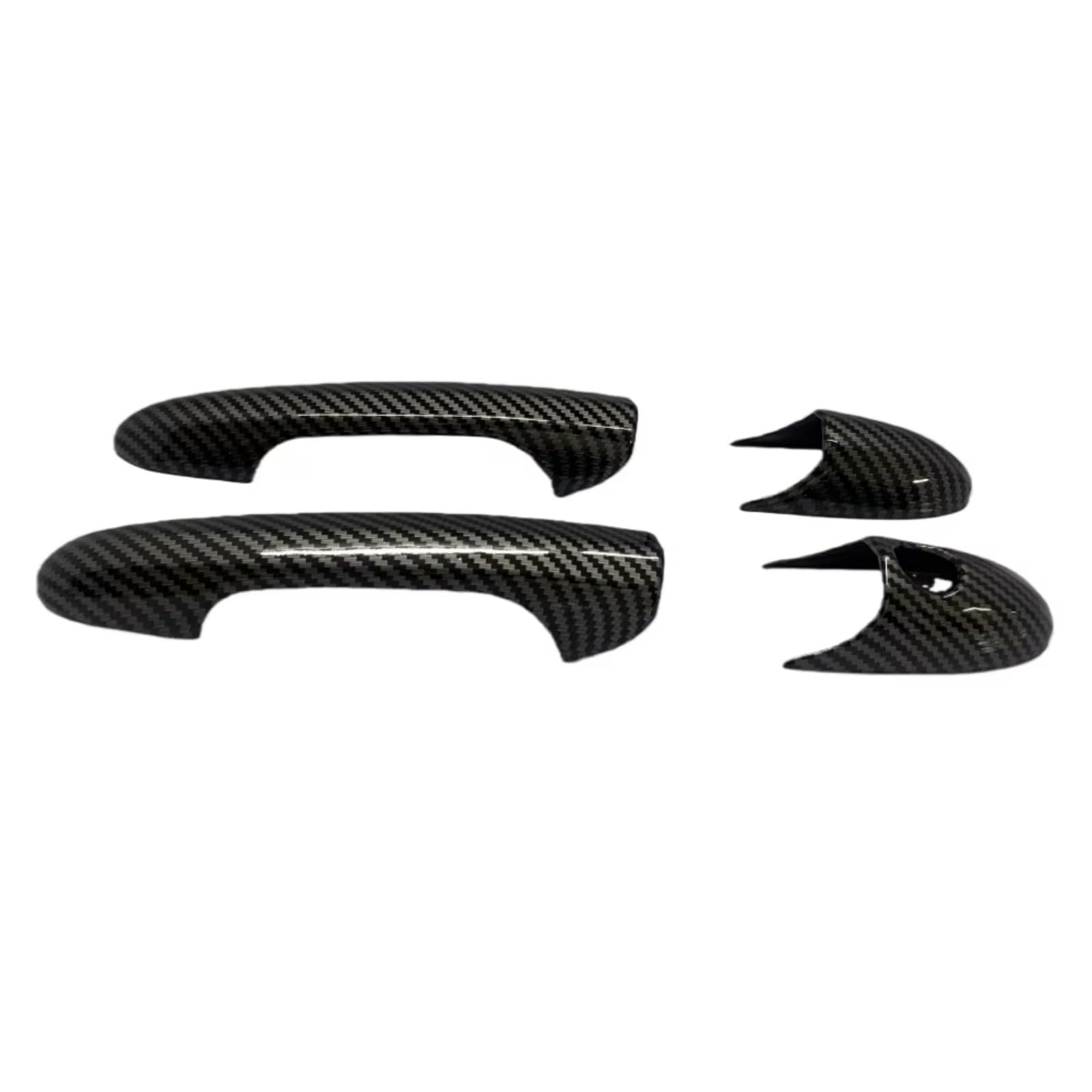 Rcuihgfb Carbon Look Door Handle Shell Compatible With Fiat For Abarth 595 595C 695 2012-2023 Car Door Handle Cover Stickers Trim Set Accessories(Carbon Look)