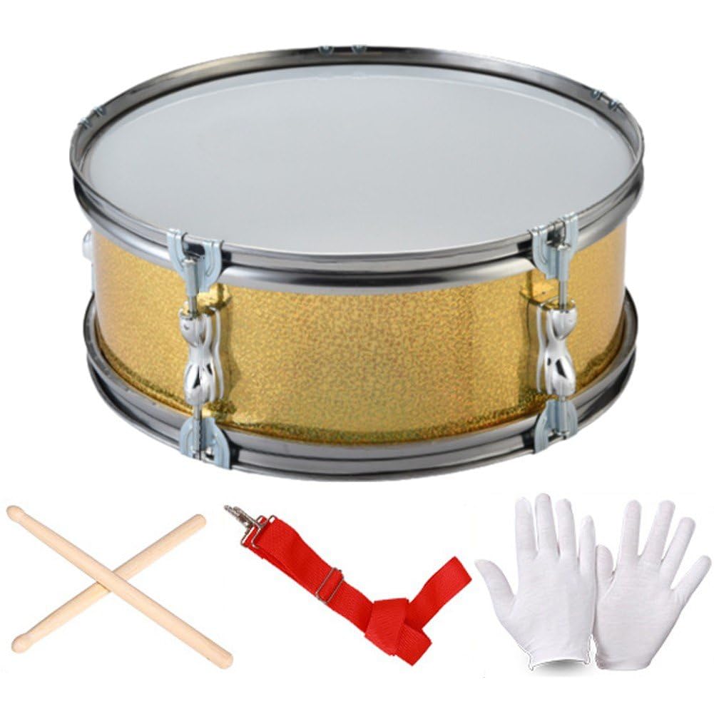 Caja De Batería De 13 Pulgadas con Correa Ajustable - Tambor De Marcha De Percusión con Baquetas para Aprendizaje Musical Y Interpretación De Instrumentos Musicales De Percusión