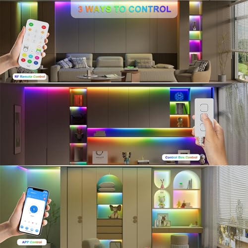 Image of PAUTIX Wi-Fi+Bluetooth Music Pixel LED Smart Controller Kit SP548E,Compatible with Alexa /Google Assistant,App Control RF Remote Control,Addressable Color LED Strip Pixels Light DC5V-24V