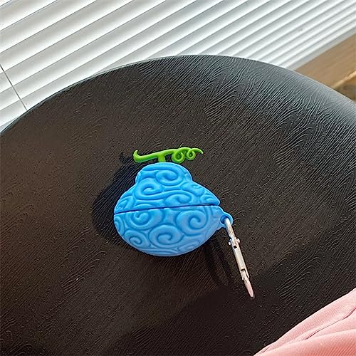 Image of for Samsung Galaxy Buds 2 Pro /Pro /2 /Live /FE Cover, Cute Popular Cartoon Devil Fruit Shape Silicone Headphone Case with Hook (Blue)