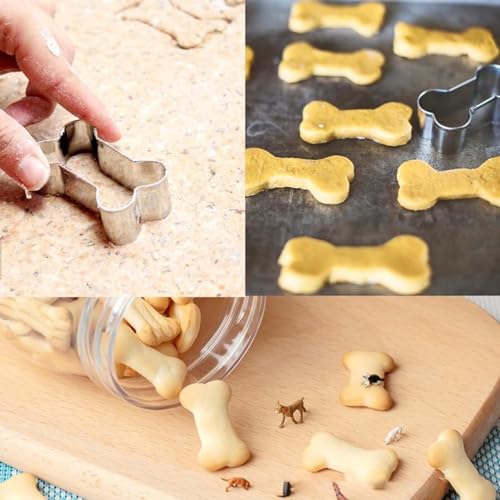 9 Stück Edelstahl Hundepfote Keksausstecher Hundekekse Plätzchenausstecher Backformen, Edelstahl Ausstechformen für Hunde Leckerlis Kekse Plätzchen Brot, Geschenk für Hundegebäck Basteln Backzubehör