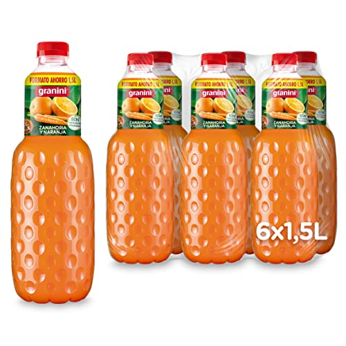 Bebida de Naranja, zanahoria y uva a partir de zumo de fruta concentrado Sin azúcares añadidos Pack de 6 X 1,5L Granini Inmune Support
