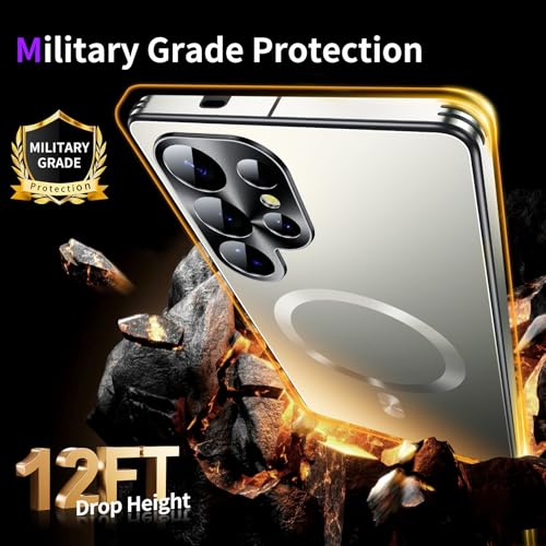 Image of for Samsung Galaxy S24 Ultra Case, Heavy-Duty Slim Design Compatible with MagSafe, Strong Magnetic Shockproof Protection for Screen & Camera Cover Case for Samsung S24 Ultra,Silver