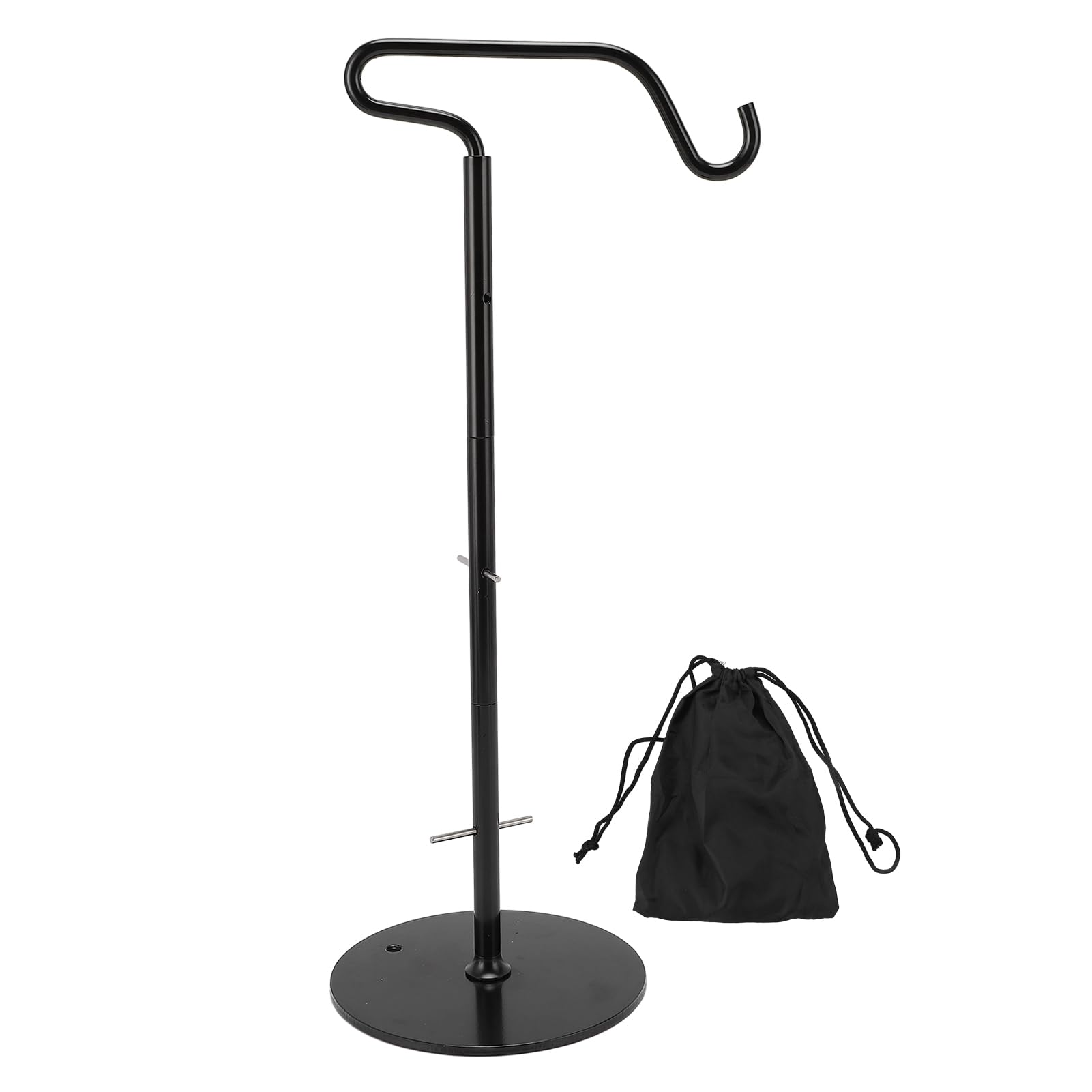 Camping Lantern Stand, 31.5cm Aluminum Alloy Outdoor Lamp Hanger with Hook, Adjustable Height Tent Light Pole Hook for Camping Fishing Hiking