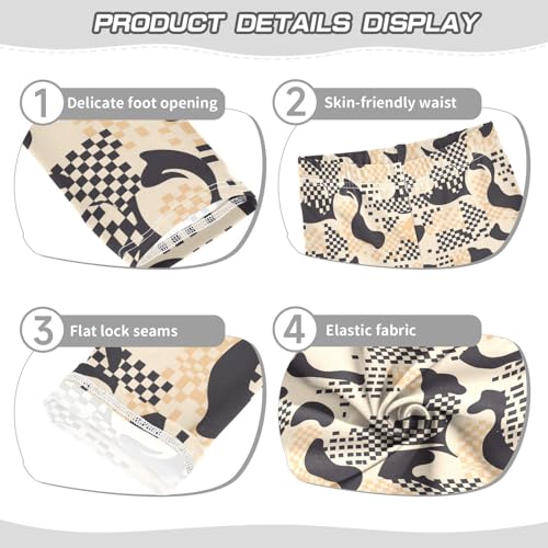 KLL Houndstooth Black and Whitoddler Girl Basic Leggings Soft Full Length Lounge Pants Sports3