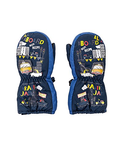Preisvergleich Produktbild maximo Jungen 78303-826100, Thermofausthandschuh, Druck Traffic Jam, Zipper Fäustlinge, Blau (Navy / Dunkelblau 4878), 2