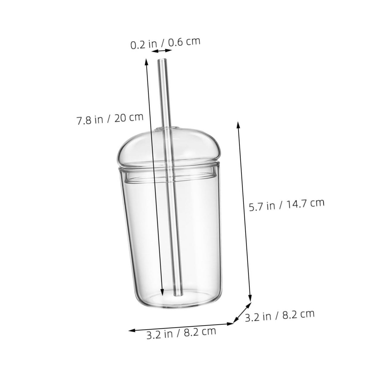 BESTYASH Klare Glasbecher Mit Deckel Und Strohhalm 500 Ml Trinkgläser Für Wasser Saft Limonade Sicherer Verschluss Für Zuhause Büro 2Er Set