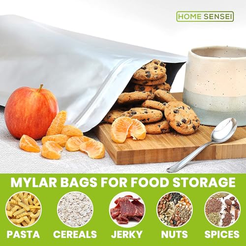 30 Mylar Bags for Food Storage 1 Gallon - Extra Thick 15 Mil - Long Term & Food Grade - Mylar Bags with Oxygen Absorbers 400cc- Zipper, Resealable, Stand-up Gousset - Bolsas Mylar con Abosrbentes - Image 6