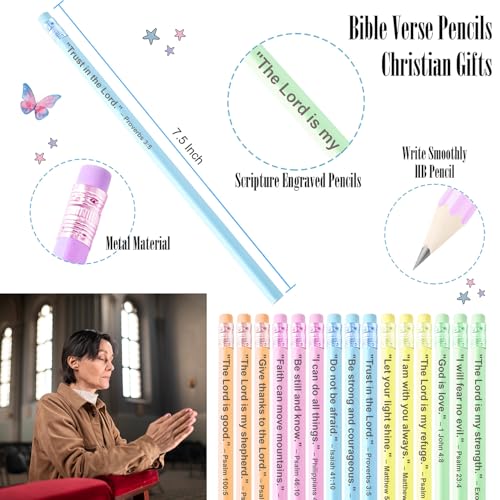 Lápices de colores con verso bíblico set de 15 miniatura 6