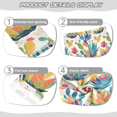 Succulents Cacti Colorful Dots Kids Girl's Basic Leggings Soft High Waisted Workout Pants Sports3