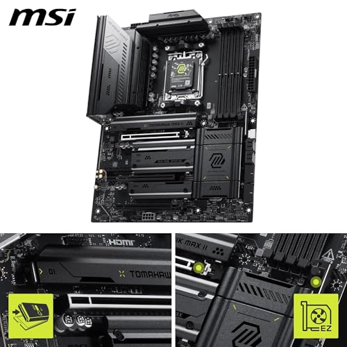 Image of MSI MAG B850 Tomahawk MAX WiFi II Motherboard - Supports AMD Ryzen 9000 /8000 / 7000 Processors, AM5-80A SPS VRM, DDR5 Memory Boost (up to 8400+ MT /s OC), PCIe 5.0 x16, M.2 Gen5, Wi-Fi 7, 5G L