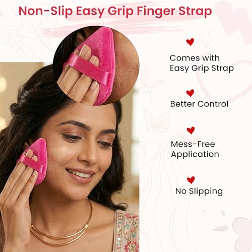 Image of TEMPERIA (6 Pcs) Powder & Makeup Puff for Women - Face Foundation Triangle Pizza Puff Blender Sponge Set - Smooth Coverage | Ultra Soft | Travel Friendly | Reusable (Random Colors) (FF207)