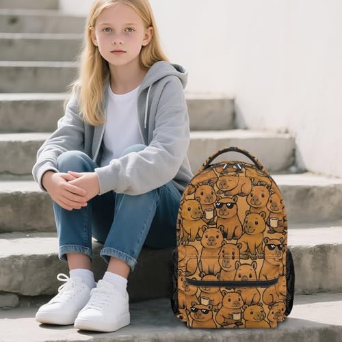 Girls Backpack 10-12 Years Old Capybara 4th Grade Backpack for Girls Kids Bookbag with Adjustable Straps Adorable School Bag3