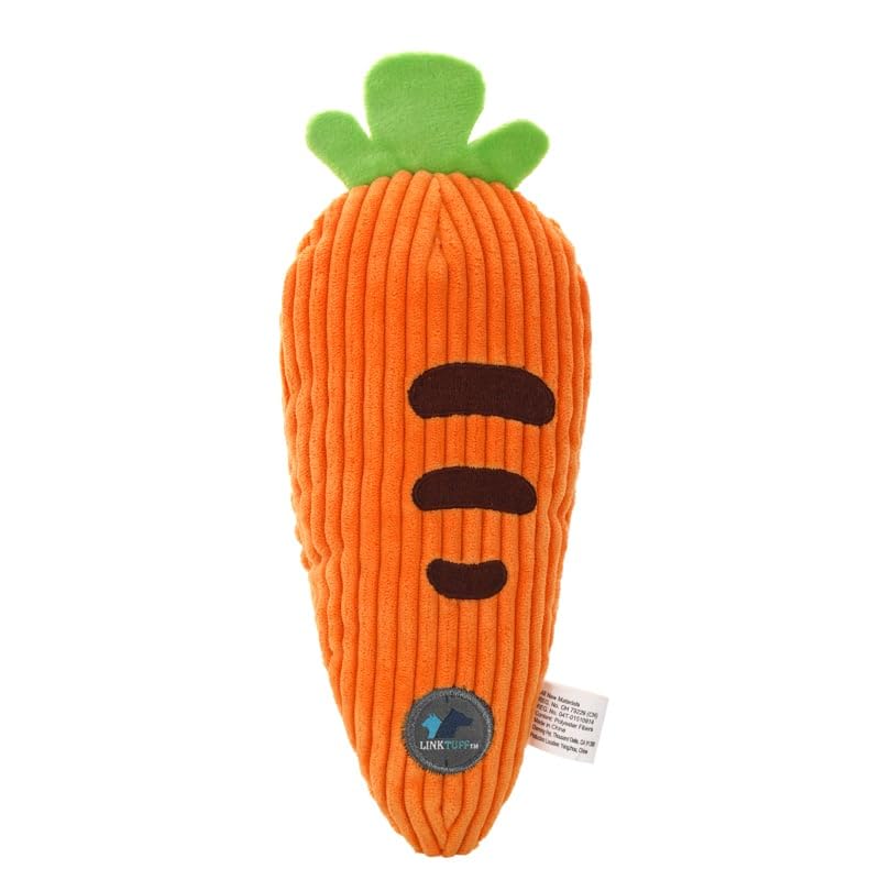 Plush Soft Fruit & Vegetable Squeaky Toys for Dogs & Other Pets (Carrot)