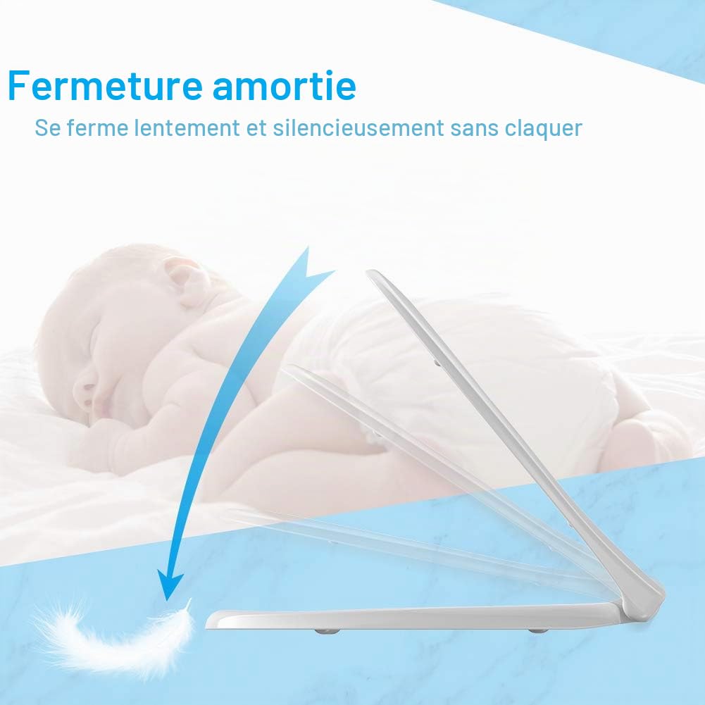 GRIFEMA G952, Abattant WC Forme O, Cuvette Toilette avec Frein de Chute, Lunette WC avec Fermeture & Ibergrif Brosse WC Silicone Plate- Brosse Toilette et Supports, Anti-goutte, Antibactérienne