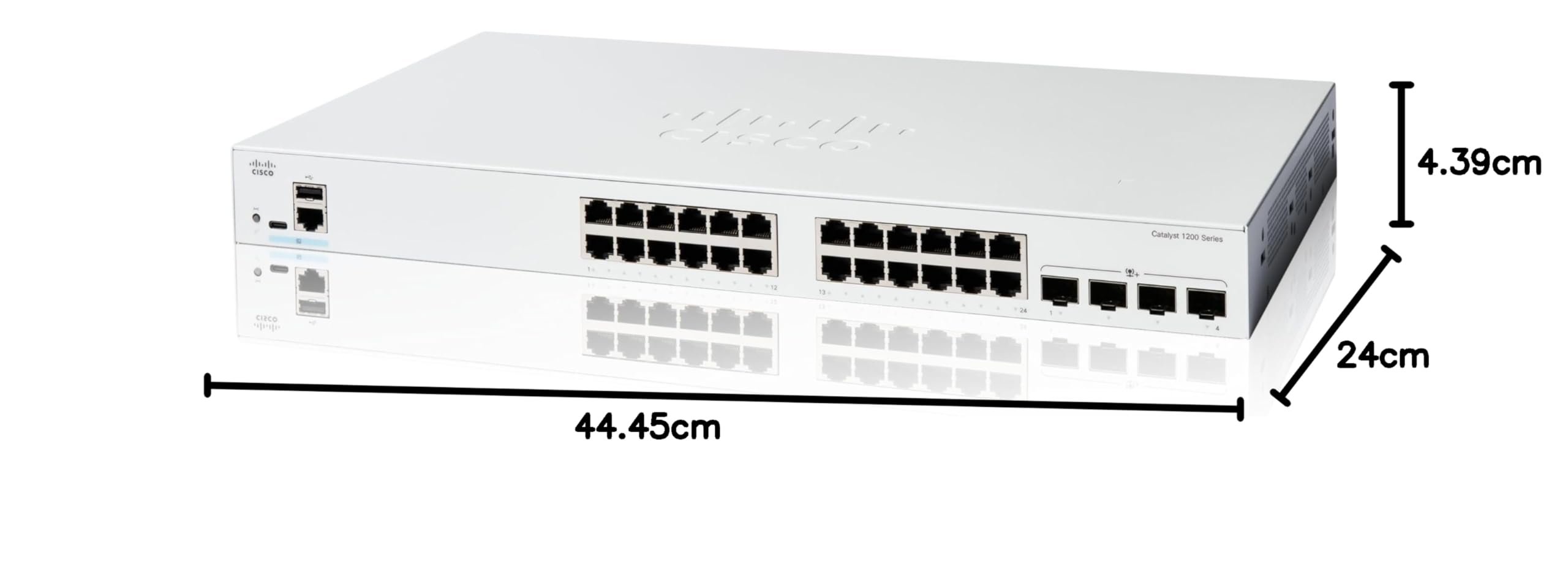 Cisco Commutateur Intelligent Cisco Catalyst 1200-24T-4X, 24 Ports GE, Ports SFP+ 4x10GE, Garantie limitée à Vie (C1200-24T-4X)
