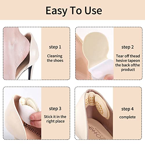 Heel Pads for Shoes, That are Too Big Heel Grips for Womens Shoes(4Pairs), Heel Inserts for Shoes Anti-Slip Heel Grips Liner Cushions Inserts for Women Men Shoe Heel Inserts Prevent Rubbing Blisters 5