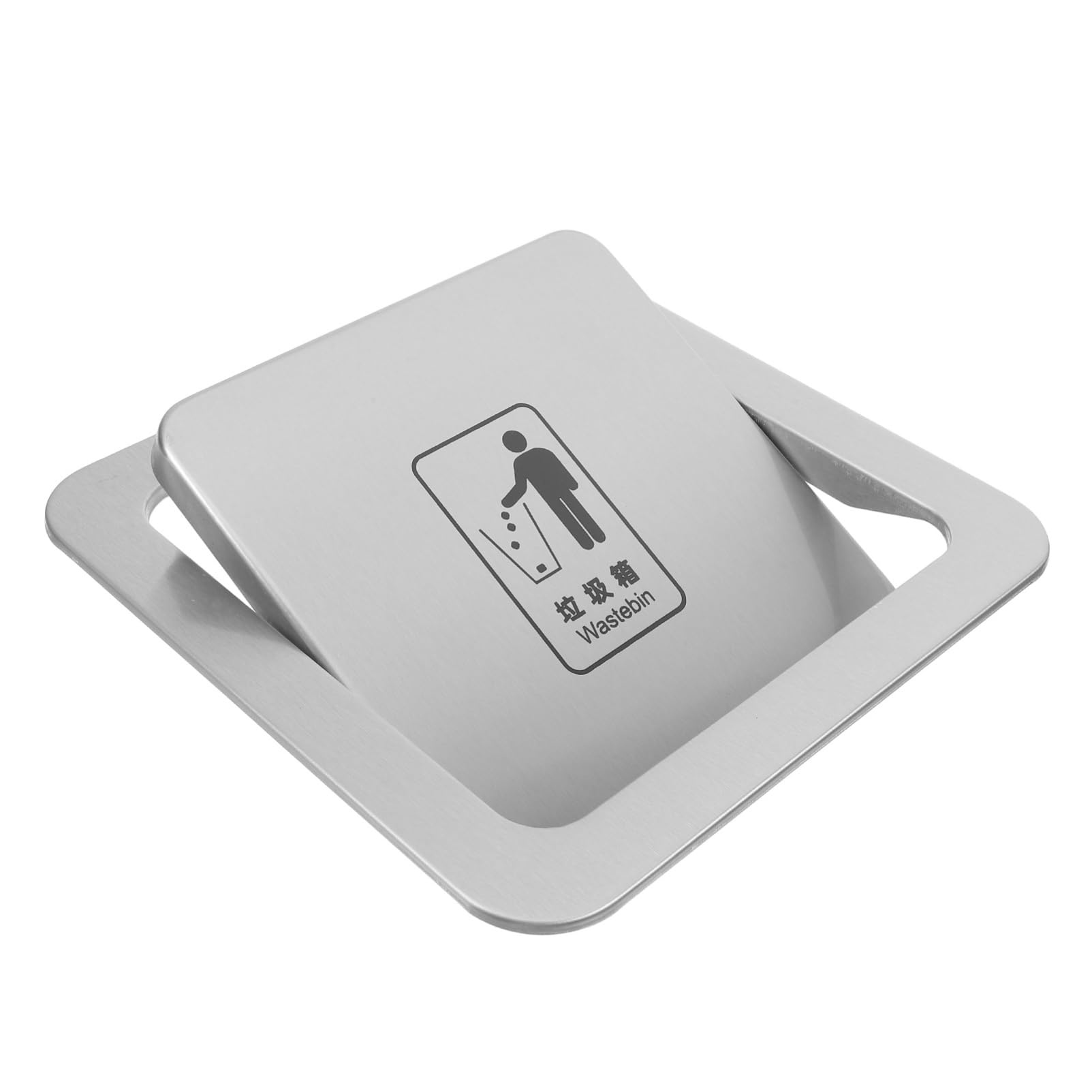 MAGICLULU Coperchio Incassato Per Pattumiera in Acciaio Resistente Copertura Per Bidone Della Spazzatura Da Cucina Design Ribalta Per Piano Di Lavoro