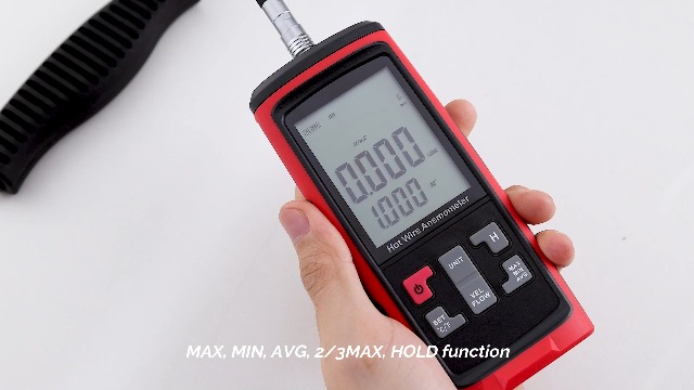 Image of Bonvoisin Anemometer Handheld Hot Wire Air Flow Velocity Meter CFM Wind Speed Gauges with Data Output Software Telescopic Probe for in Duct HVAC, Outdoor (Thermal Anemometer)