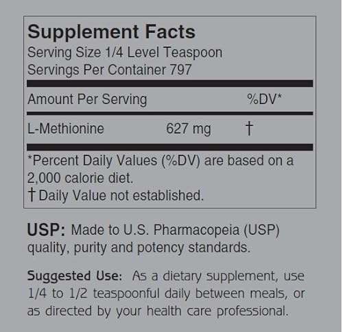Miniatura 2 de Anabol Naturals L-metionina 35.27 oz forma libre puro polvo cristalino