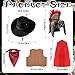 Mepase 5 Pcs Western Cowboy and Roman Emperor Costume Accessory Cowboy Hats Scarf Vest Roman Soldier Helmet and Cloak Gladiator Outfit for Adult Men Women Halloween Dress up Party Cosplay