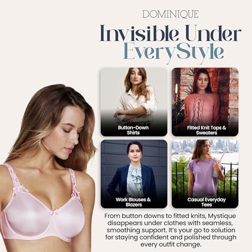 Image of Dominique Mystique Minimizer Bra #7000 - Seamless Full Figure Underwire Lingerie for Women, Smooths & Shapes