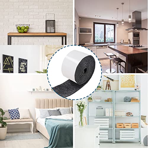 2 Packs Felt Furniture Pads Heavy Duty Felt Strip Roll With Adhesive Backing Adhesive Felt Tape For Protecting Hardwood Floors Chair Wall Protector(120 X 1 X 0.12 Inch,Dark Grey) #TOP5