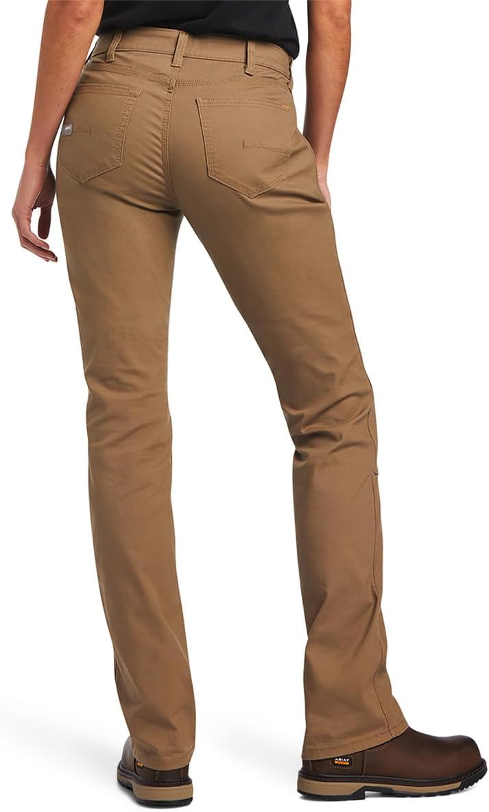 ARIAT Women's Rebar DuraStretch Made Tough Double Front Pant, Field Khaki, Size 27