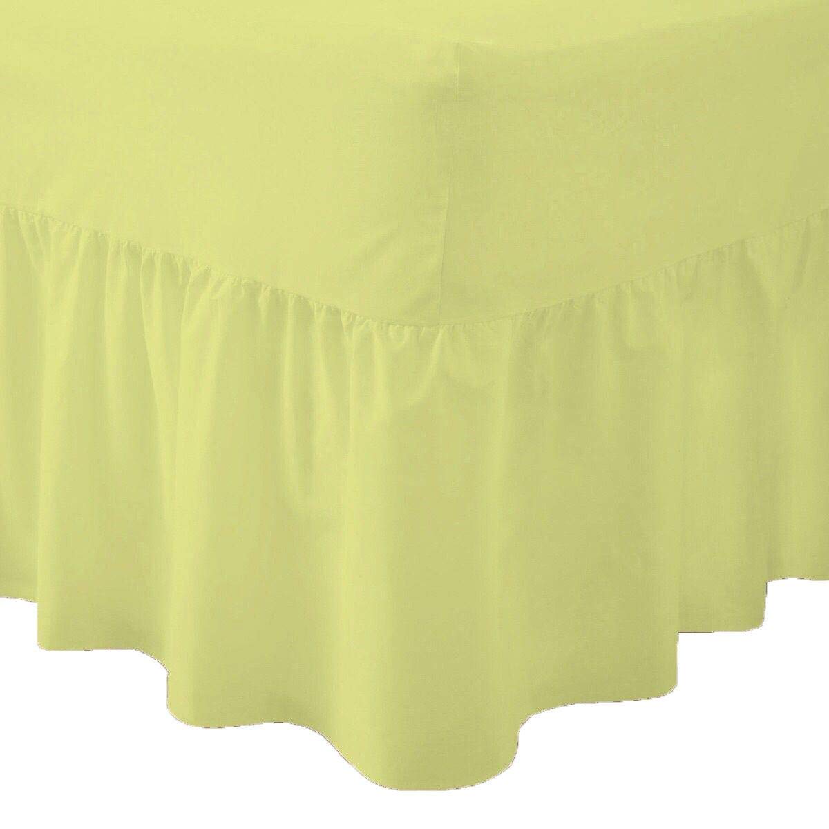 Plain Dyed Fitted Valance Bed Sheet Polycotton Percale Easy Care Bed Sheet Lemon Double Only