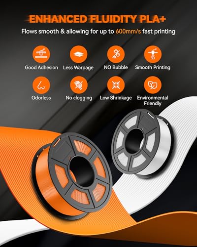 tecbears high speed pla plus filament 175mm high toughness 3d printer filament high flowable rapid pla for fast printing up to 600mms 4 pack 1kg spool blackwhitegreyolive green